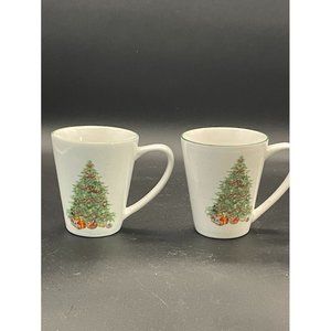 Vintage Trisa Christmas Tree Stoneware Cup Microwave & Dishwasher Safe H 4 "